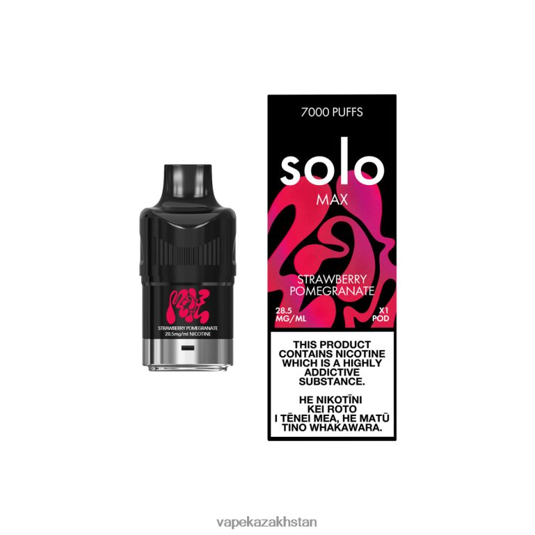 E-Liquid Vape 0H8LRX84 Solo MAX Pod Strawberry Pomegranate