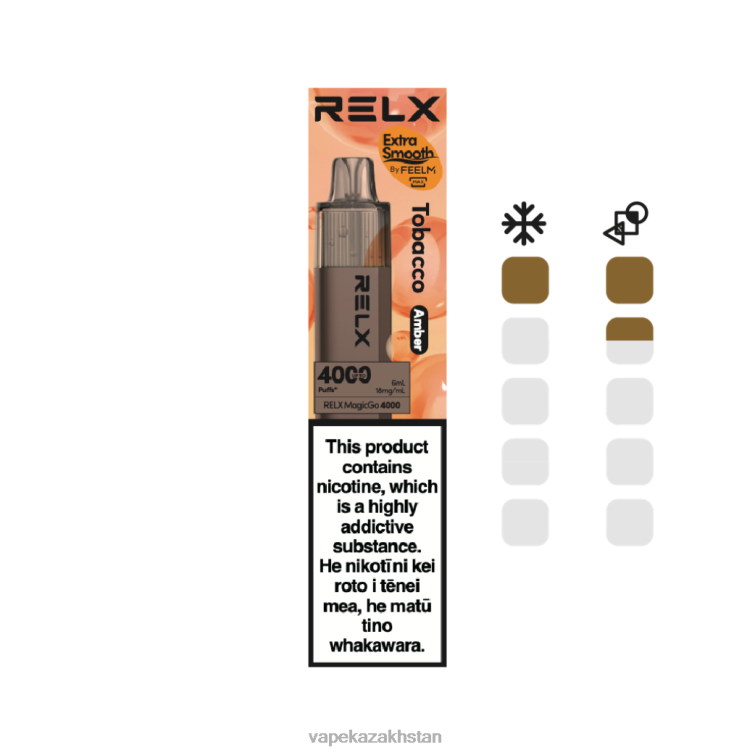 Disposable Vape Kazakhstan RR6665 RELX MagicGo 4000 Disposable Vape Tobacco (Amber)
