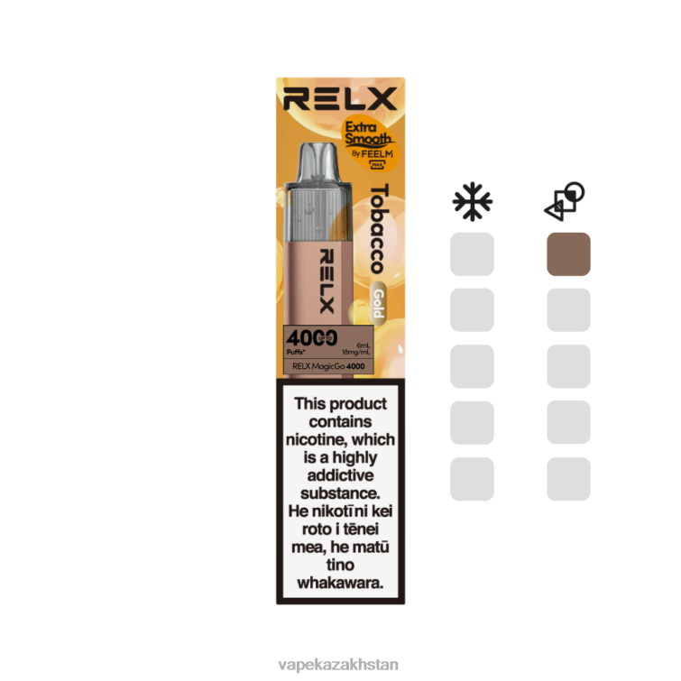 Vape Smoke RR6662 RELX MagicGo 4000 Disposable Vape Tobacco (Gold)