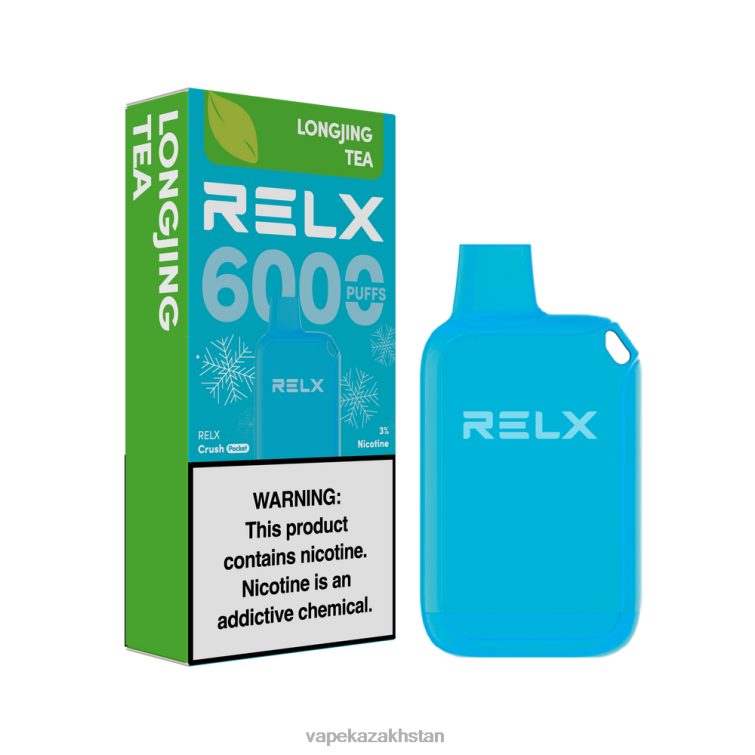 E-Liquid Vape RR6669 RELX Crush Pocket 6000 Icy LongJing Tea