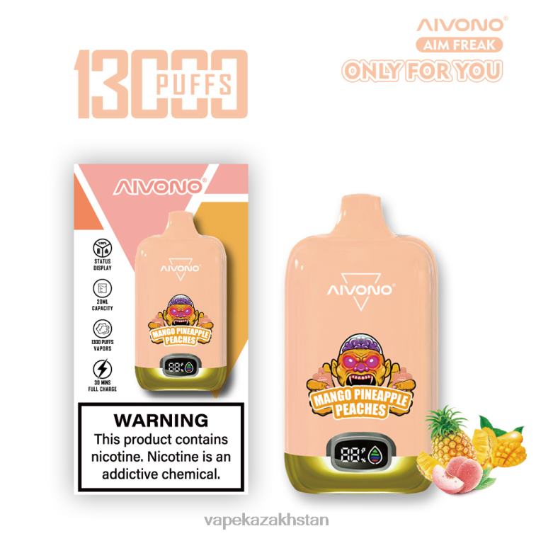 Disposable Vape Kazakhstan 6080B250 Aivono AIM FREAK 13000 Mango Pineapple Peaches