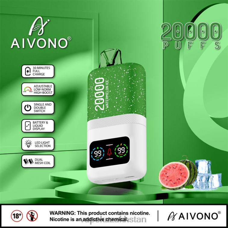 Disposable Vape Kazakhstan 6080B75 Aivono AIM magic 20000 Watermelon Ice