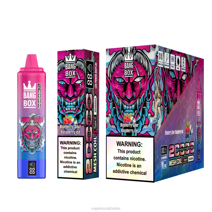 Disposable Vape Kazakhstan 68ZL55 Bang Box 20000 Puffs Smart Screen Blueberry Sour Raspberry Ice