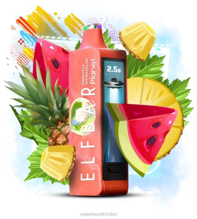 Disposable Vape Kazakhstan FL4L25 Elf Bar Planet 25000 Pineapple Watermelon