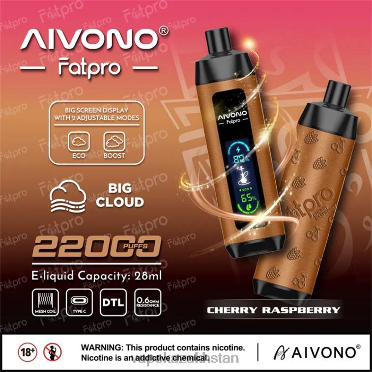 E-Liquid Vape 6080B4 Aivono Fatpro 22000 Cherry Raspberry