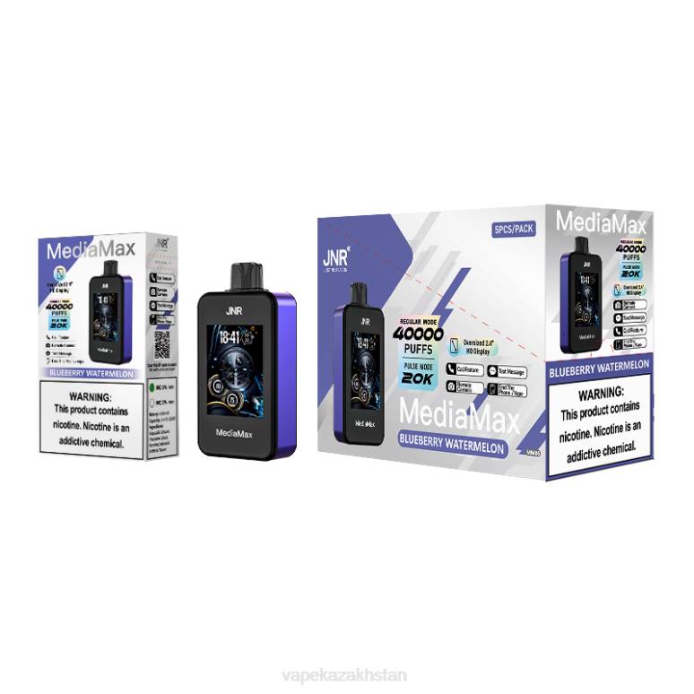 JNR MediaMax 40k Puff Z4NJ12 Blueberry Watermelon vape disposable