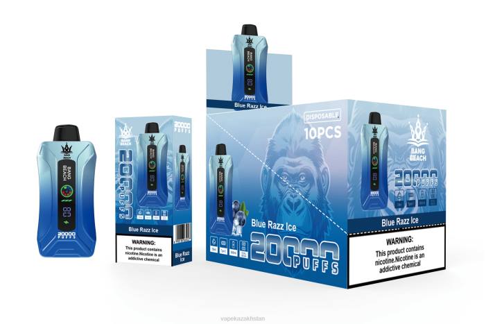 Vape Kazakhstan 68ZL11 Bang Beach 20000 Puffs Smart Screen Vape Blue Razz Ice
