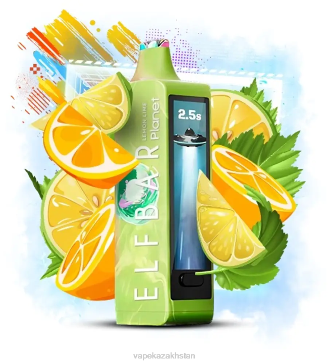 Vape Kazakhstan FL4L16 Elf Bar Planet 25000 Lemon Lime
