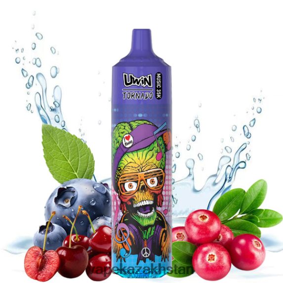 Vape Kazakhstan P48PTL26 UWIN CRYSTAL 35K DISPOSABLE VAPE Blueberry Cherry Cranberry