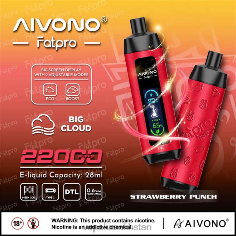 Vape Shop Astana 6080B8 Aivono Fatpro 22000 Strawberry Punch