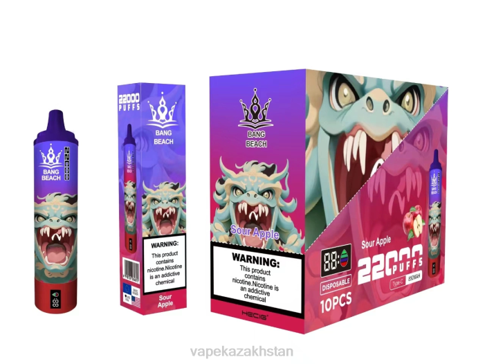 Vape Shop Astana 68ZL13 Bang Beach 22000 Puffs Smart Screen Sour Apple