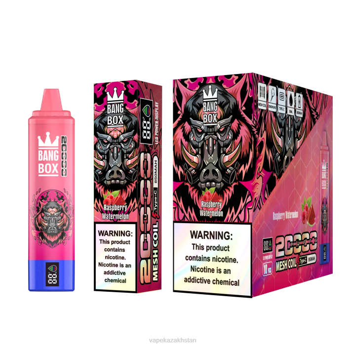Vape Shop Astana 68ZL53 Bang Box 20000 Puffs Smart Screen Raspberry Watermelon