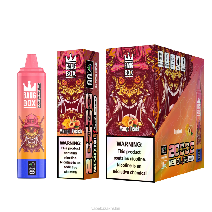 Vape Shop Astana 68ZL58 Bang Box 20000 Puffs Smart Screen Mango Peach
