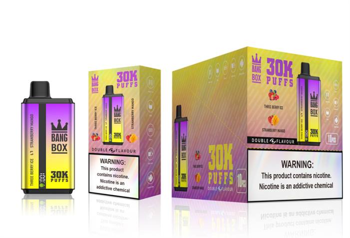 Vape Smoke 68ZL67 Bang Box 30000 Puffs Dual Flavors Three Berry Ice & Strawberry Mango