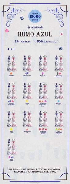 Vape Smoke PTNN112 Humo Azul 15000 puffs 2% Disposable