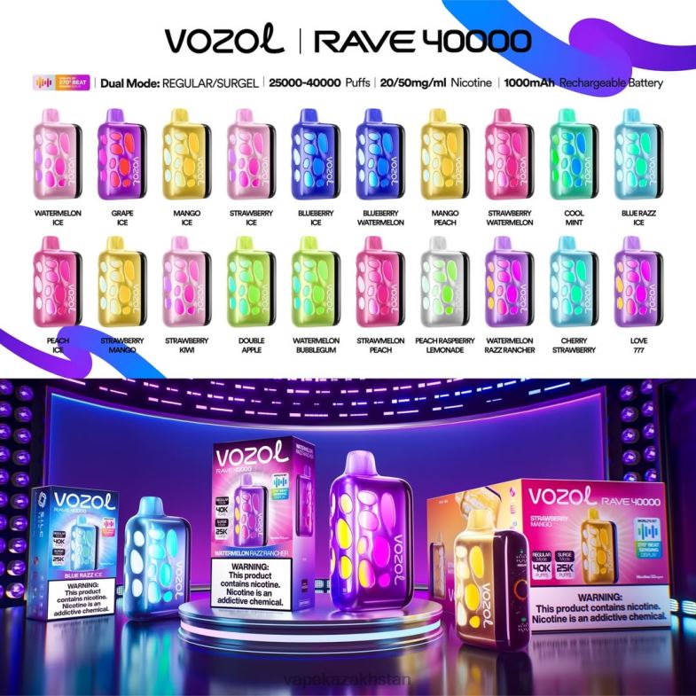 Vozol Rave 40000 X66R81 Vape Kazakhstan