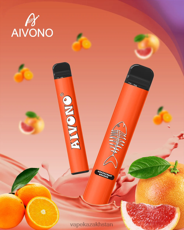 Disposable Vape Kazakhstan 6080B280 Aivono AIM FISHBONE 600 Grapefruit Orange