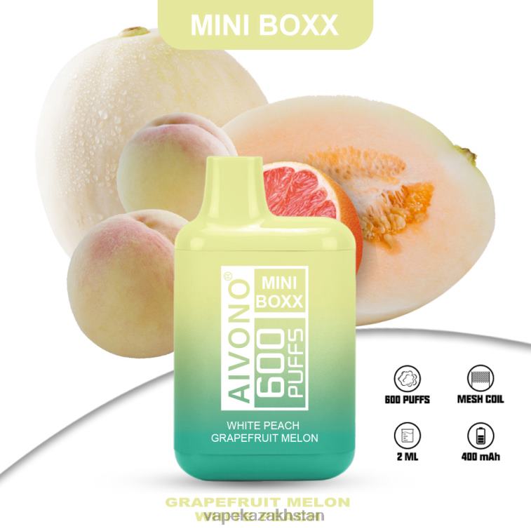 Vape Kazakhstan 6080B241 Aivono AIM MINI BOXX 600 White Peach Grapefruit Melon