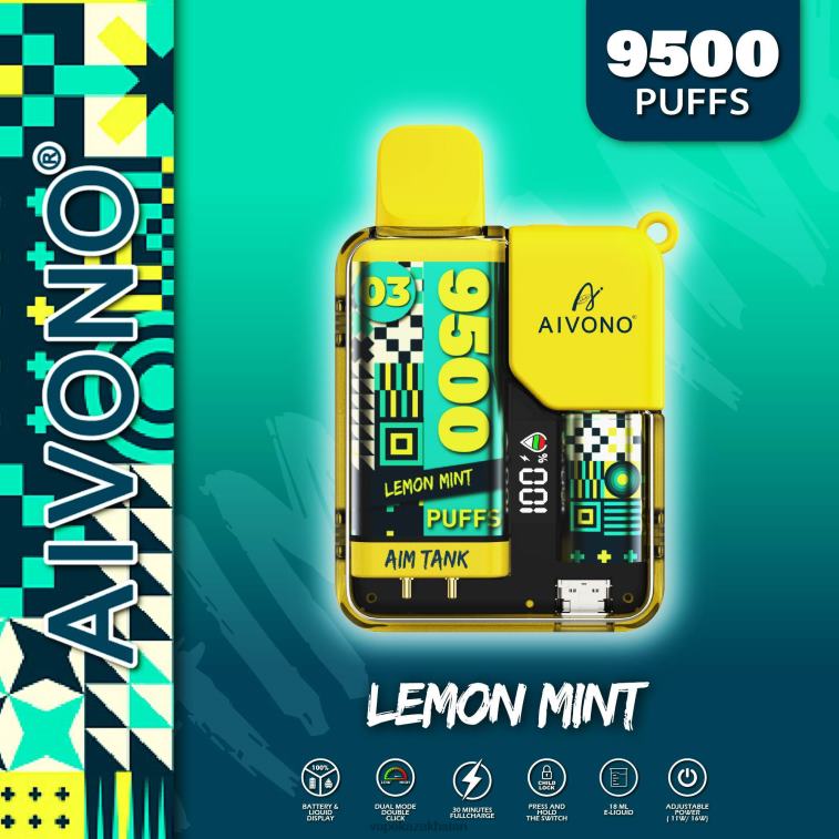 Disposable Vape Kazakhstan 6080B35 Aivono AIM TANK 9500 Lemon Mint