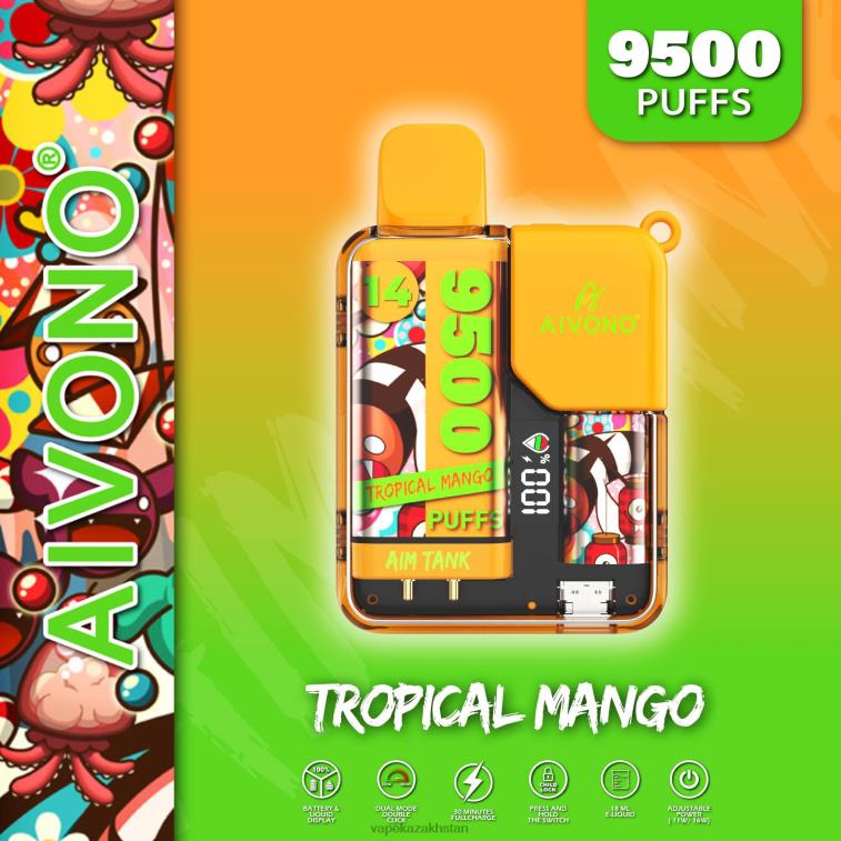 E-Liquid Vape 6080B39 Aivono AIM TANK 9500 Tropical Mango
