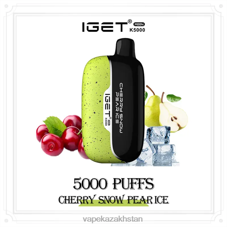 IGET Moon K5000 Cherry Snow Pear Ice 2JR0T5 Disposable Vape Kazakhstan
