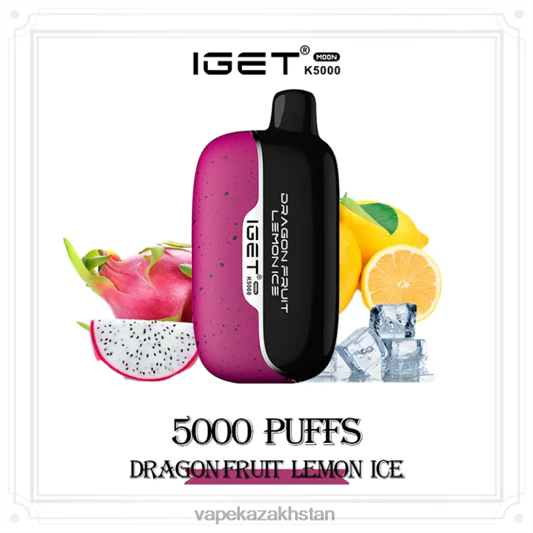 IGET Moon K5000 Dragon Fruit Lemon Ice 2JR0T20 Disposable Vape Kazakhstan