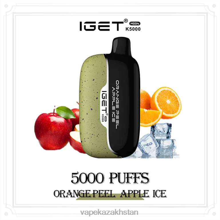 IGET Moon K5000 Orange Peel Apple Ice 2JR0T15 Disposable Vape Kazakhstan
