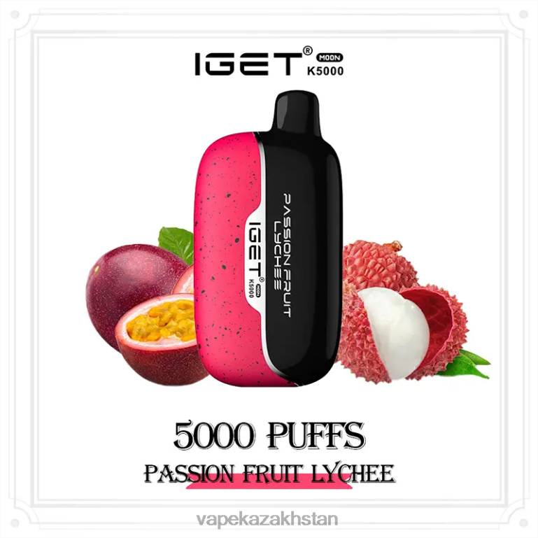 IGET Moon K5000 Passion Fruit Lychee 2JR0T10 Disposable Vape Kazakhstan