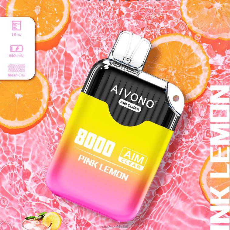 Vape Kazakhstan 6080B211 Aivono AIM CLEAR 8000 Pink Lemon
