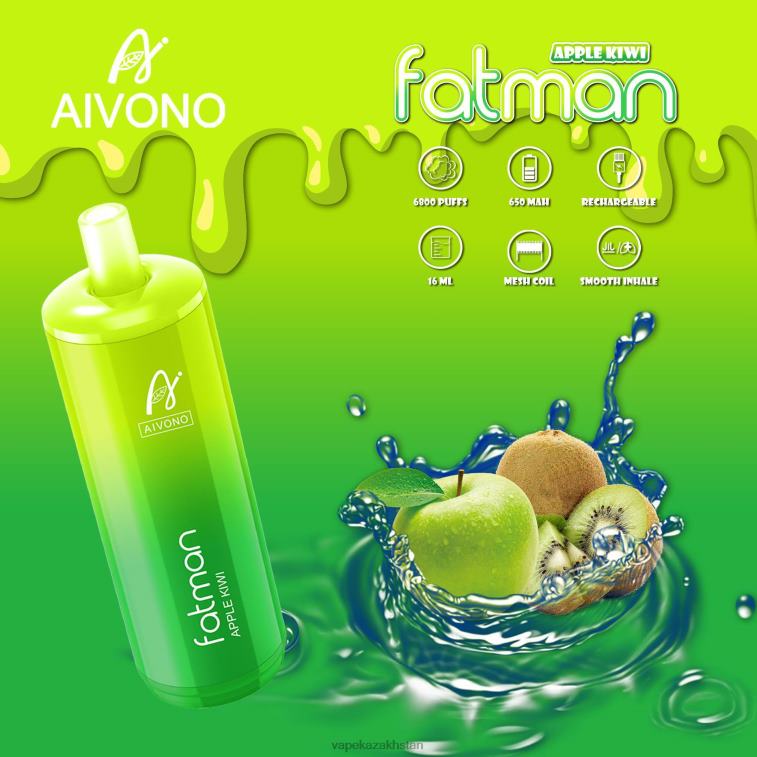 Vape Kazakhstan 6080B31 Aivono FATMAN 6800 Apple Kiwi