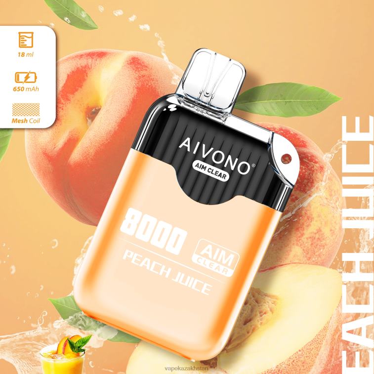 Vape Shop Astana 6080B203 Aivono AIM CLEAR 8000 Peach Juice