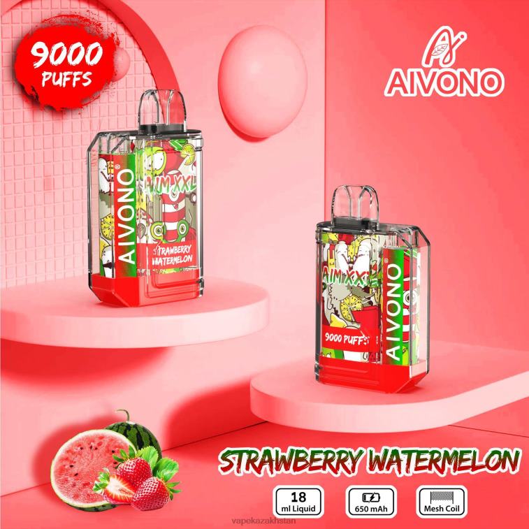 Vape Shop Astana 6080B53 Aivono AIM XXL 9000 Mouth Sticker Transparent Strawberry Watermelon