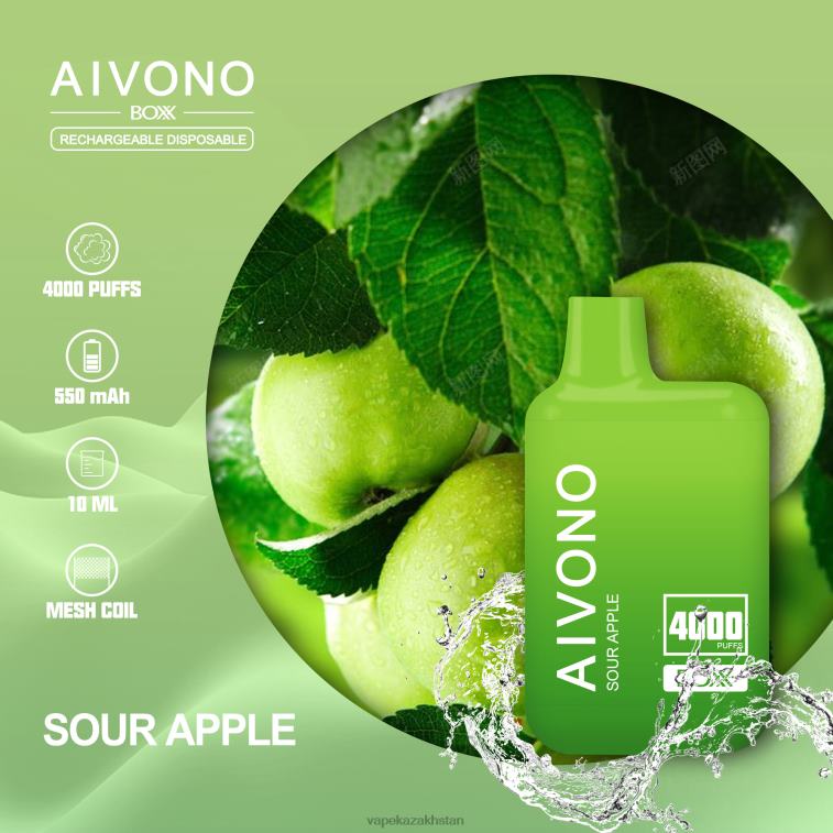 Disposable Vape Kazakhstan 6080B220 Aivono AIM BOXX 4000 Sour Apple