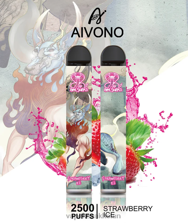 E-Liquid Vape 6080B319 Aivono AIM SNAKE 2500 Strawberry Ice