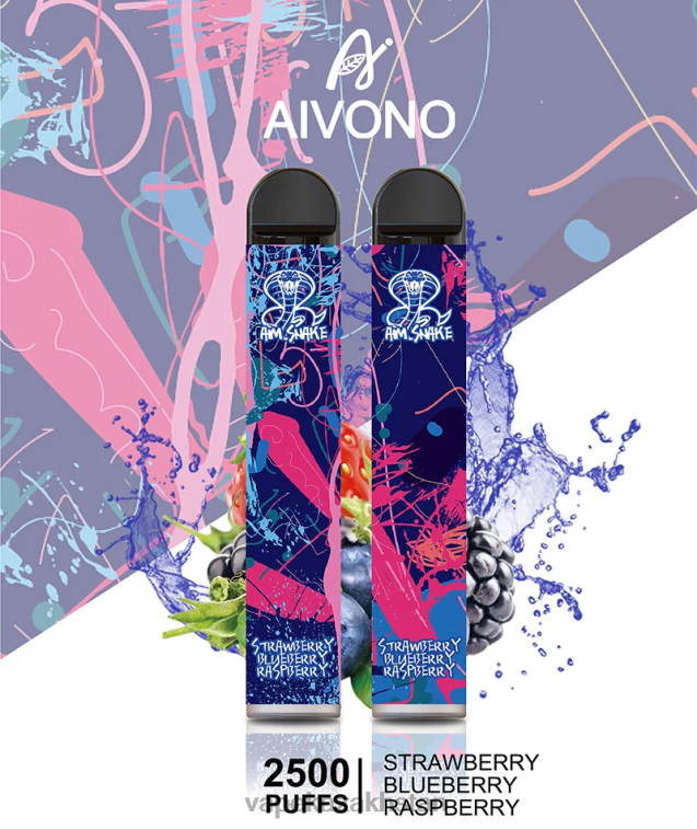 Vape Shop Astana 6080B318 Aivono AIM SNAKE 2500 Strawberry Blueberry Raspberry