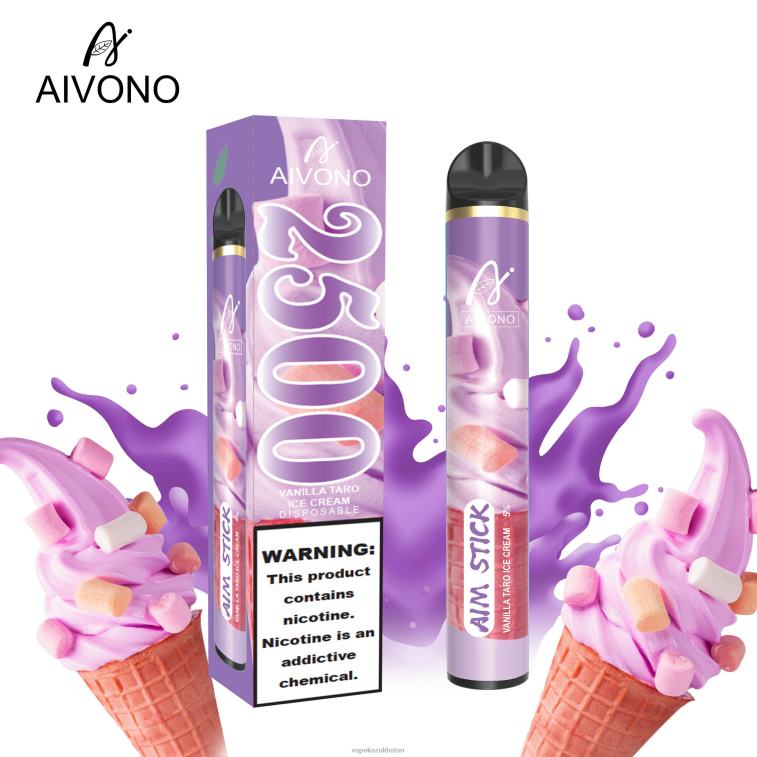Vape Smoke 6080B147 Aivono AIM STICK 2500 Vanilla Taro Ice Cream