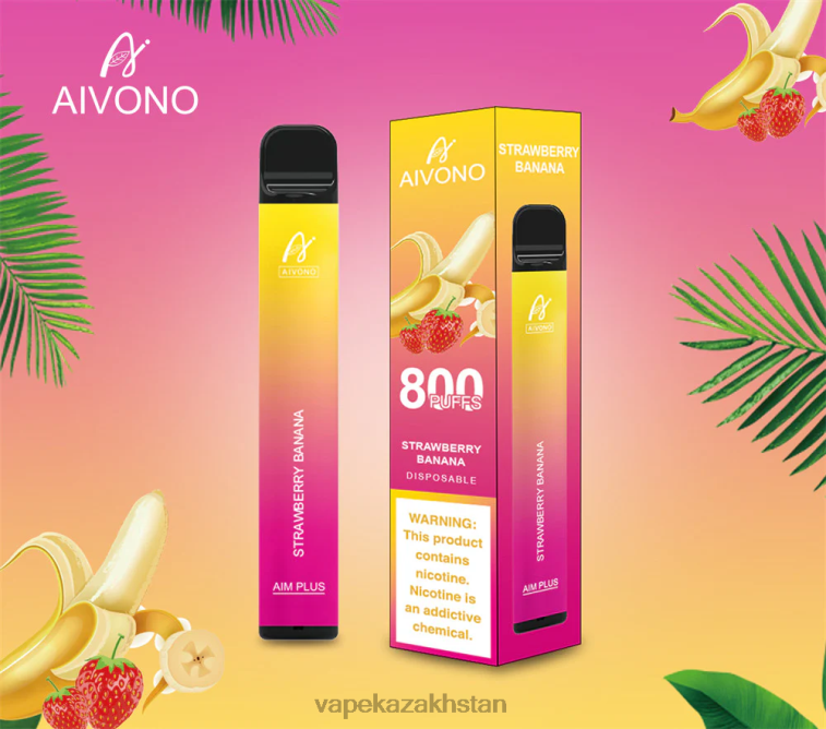 Vape Smoke 6080B192 Aivono AIM PLUS 800 Strawberry Banana