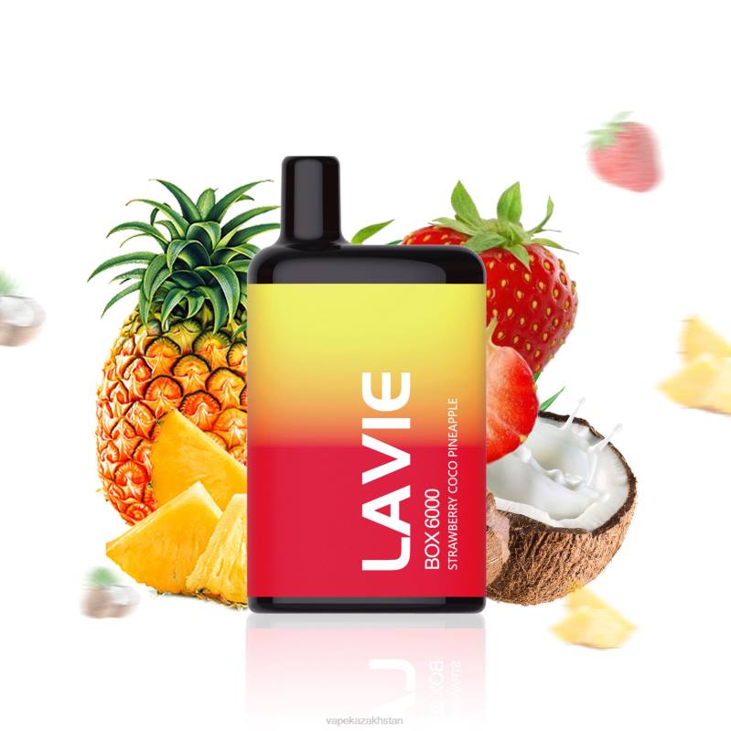 Disposable Vape Kazakhstan B2TP205 LAVIE BOX 6000 Puffs Strawberry Coco Pineapple
