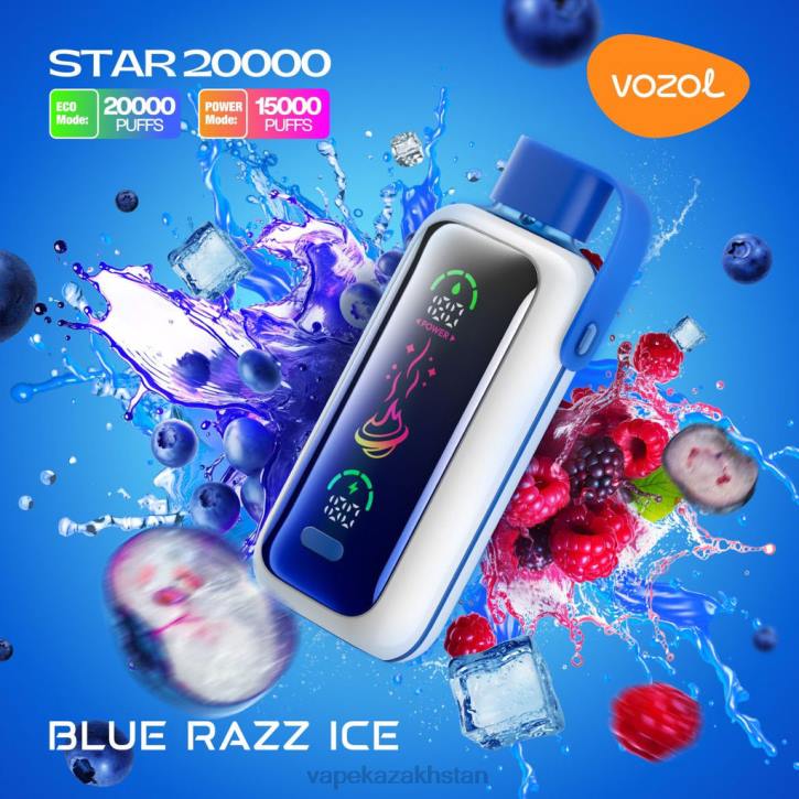 E-Liquid Vape JP044 VOZOL STAR 20000 BLUE RAZZ ICE