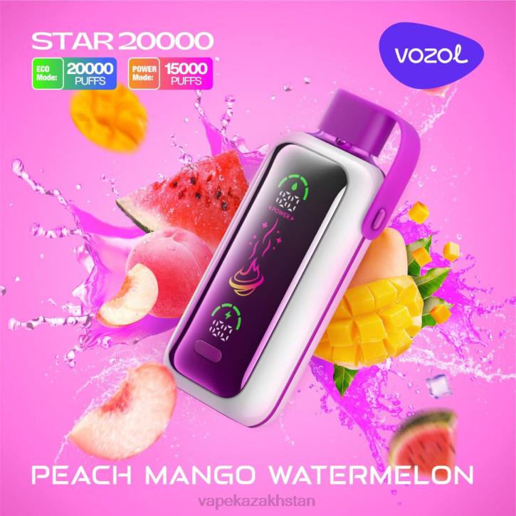 Vape Kazakhstan JP0416 VOZOL STAR 20000 PEACH MANGO WATERMELON