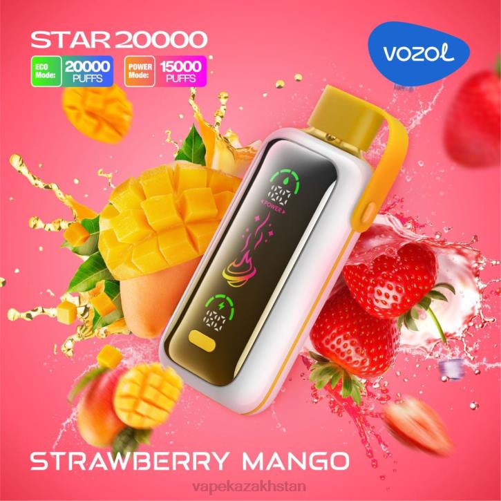 Vape Kazakhstan JP041 VOZOL STAR 20000 STRAWBERRY MANGO