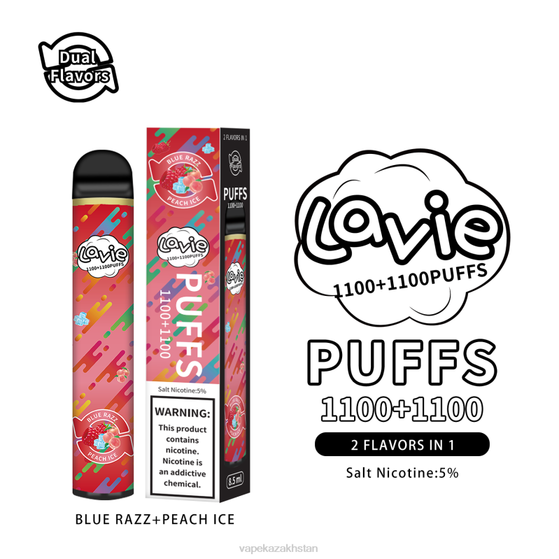 Vape Shop Astana B2TP298 LAVIE BAR Switch 2200 Puffs Blue Razz/Peach Ice