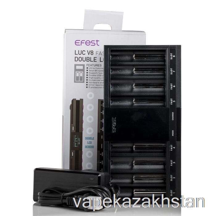 Vape Kazakhstan EFEST LUC V8 Double LCD Screen Fast Battery Charger