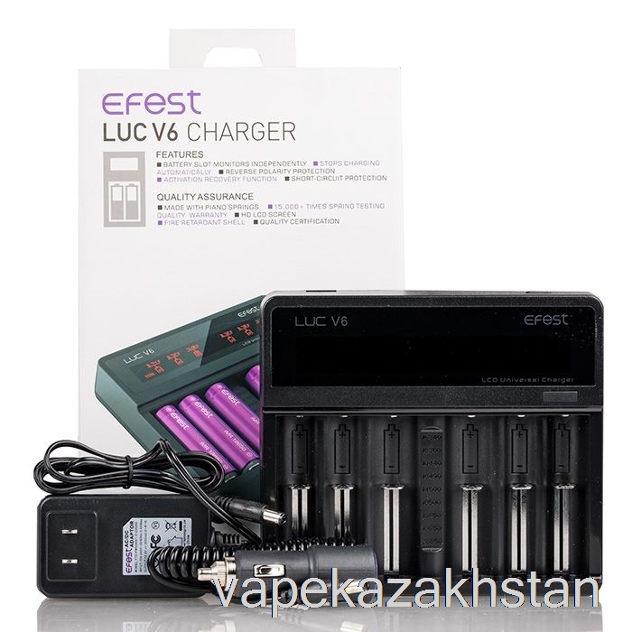 Vape Kazakhstan Efest LUC V6 6-Bay LCD Universal Charger