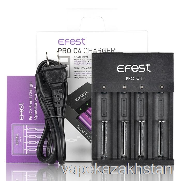 Vape Kazakhstan Efest PRO C4 4-Bay Smart Battery Charger